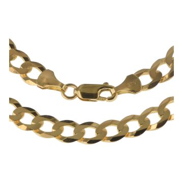 Girls 9ct Gold 7mm Flat Bevelled Curb Chain Necklace 18 - 24 Inch