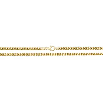 Mens 9ct Gold 3mm Square Semi Solid Franco Chain Necklace 16 - 34 Inch