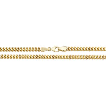 Mens 9ct Gold 5mm Square Semi Solid Franco Chain Necklace 20 - 34 Inch