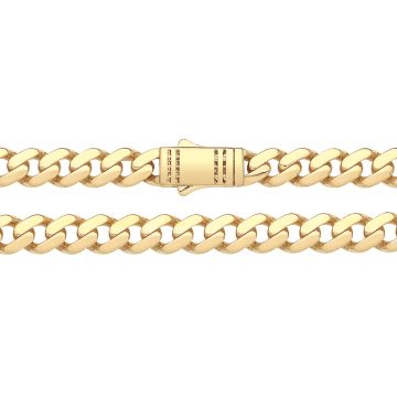 9ct Gold 9mm Cuban Curb Chain Necklace 22 - 24 Inch