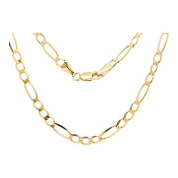 Girls 9ct Gold 3.4mm Figaro Chain Necklace 16 - 30 Inch