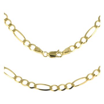 Girls 9ct Gold 4.4mm Figaro Chain Necklace 16 - 30 Inch