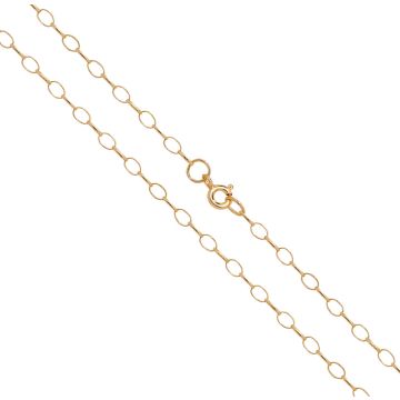 9ct Gold 3mm Lightweight Oval Belcher Chain Necklace 16 - 24 Inch
