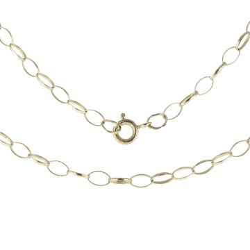 Mens 9ct Gold 4mm Lightweight Oval Belcher Chain Necklace 16 - 24 Inch