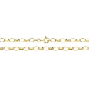 Mens 9ct Gold 4mm Lightweight Faceted Belcher Chain Necklace 16 - 30 Inch