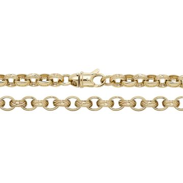 Mens 9ct Gold 5mm Patterned Cast Belcher Chain Necklace 18 - 30 Inch