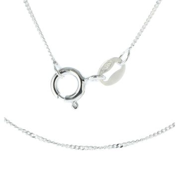 Sterling Silver 1mm Fine Flat Curb Chain Necklace 16 - 20 Inch