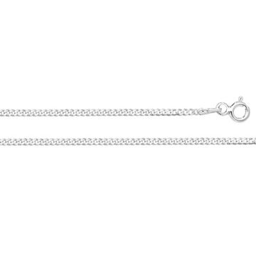 Sterling Silver 1.5mm Fine Flat Curb Chain Necklace 16 - 24 Inch