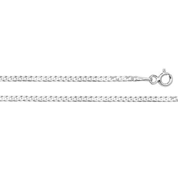 Sterling Silver 2mm Fine Flat Curb Chain Necklace 16 - 24 Inch