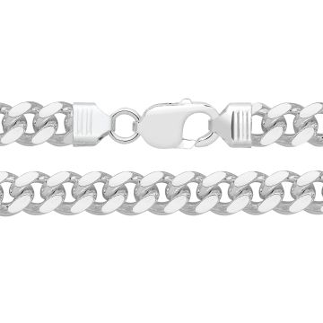 Girls Sterling Silver 8mm Cuban Curb Chain Necklace 20 - 30 Inch