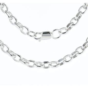Sterling Silver Faceted Belcher 5mm Chain Necklace 18 - 30 Inch
