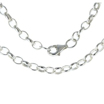 Sterling Silver 3mm Oval Belcher Chain Necklace 18 - 30 Inch