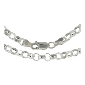Sterling Silver 5mm Round Belcher Chain Necklace 16 - 30 Inch