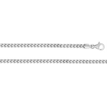 Sterling Silver 5mm Square Franco Chain Necklace 24 - 36 Inch