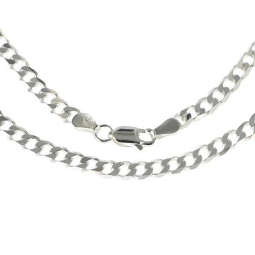 Girls Sterling Silver 4mm Light Curb Chain Necklace 16 - 30 Inch