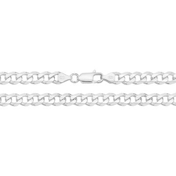 Girls Sterling Silver 7mm Curb Chain Necklace 18 - 30 Inch