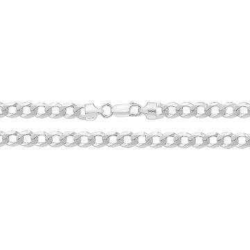Girls Sterling Silver 7mm Flat Curb Chain Necklace 18 - 24 Inch