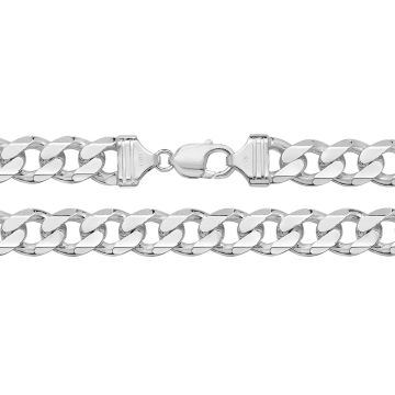 Girls Sterling Silver 13mm Curb Chain Necklace 22 - 24 Inch