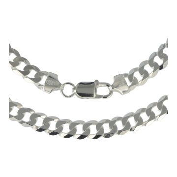 Girls Sterling Silver 9mm Flat Curb Chain Necklace 18 - 24 Inch