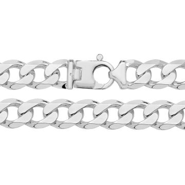 Girls Sterling Silver 18mm Heavy Diamond Cut Curb Chain Necklace 24 - 26 Inch