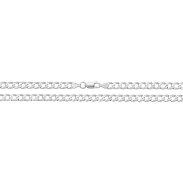 Girls Sterling Silver 5mm Flat Open Curb Chain Necklace 16 - 30 Inch