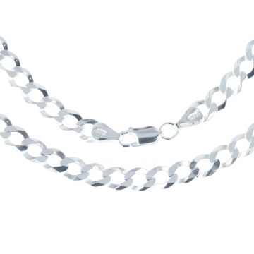 Girls Sterling Silver 6mm Flat Open Curb Chain Necklace 16 - 30 Inch