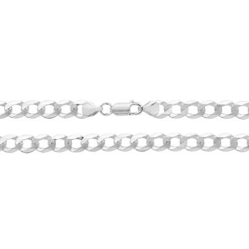 Girls Sterling Silver 8mm Flat Open Curb Chain Necklace 18 - 30 Inch