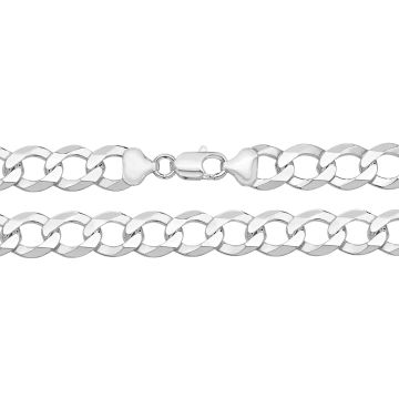Girls Sterling Silver 11mm Flat Open Curb Chain Necklace 20 - 24  Inch