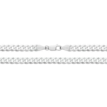 Girls Sterling Silver 5mm Flat Bevelled Curb Chain Necklace 18 - 30 Inch