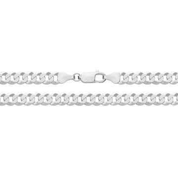 Girls Sterling Silver 6mm Flat Bevelled Curb Chain Necklace 18 - 30 Inch
