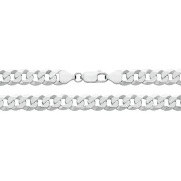 Girls Sterling Silver 8mm Flat Bevelled Curb Chain Necklace 20 - 30 Inch