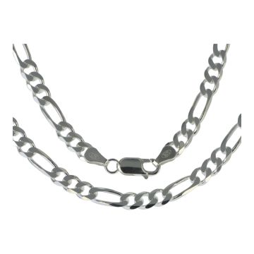 Sterling Silver 6mm Figaro Chain Necklace 16 - 30  Inch
