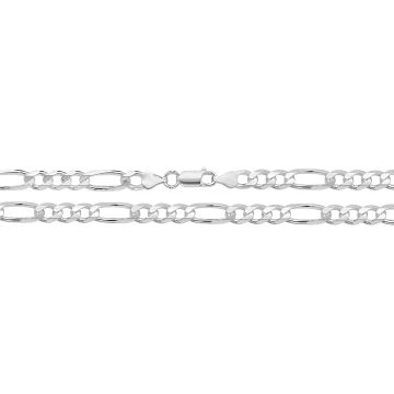 Sterling Silver 7mm Figaro Chain Necklace 18 - 24  Inch