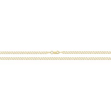 9ct Solid Gold 3mm Flat Bevelled Curb Anklet Size 10 Inch For Women