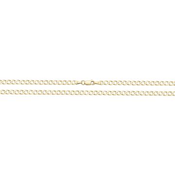 9ct Solid Gold 4mm Flat Bevelled Curb Anklet Size 10 Inch For Women
