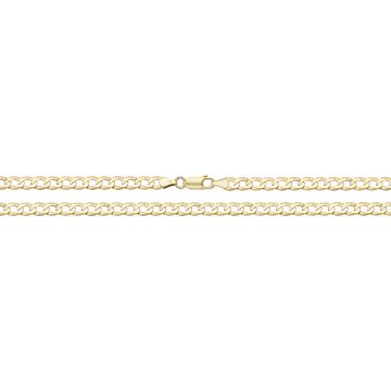 9ct Solid Gold 5mm Flat Bevelled Curb Anklet Size 10 Inch For Women