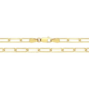 9ct Solid Gold 3mm Paper Clip Anklet Size 10 Inch For Women