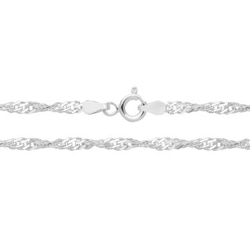 Sterling Silver Singapore Anklet Size 10 Inch For Women