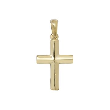 Boys 9ct Gold 16mm Plain Cross Pendant