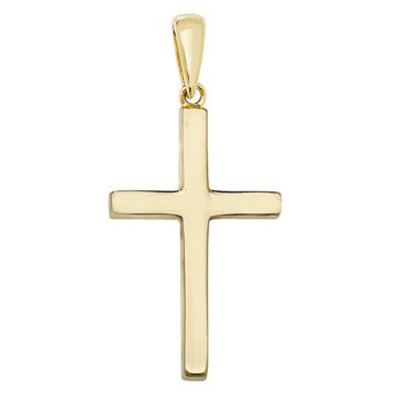 Boys 9ct Gold 29mm Solid Plain Cross Pendant