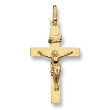 Boys 9ct Gold 26mm INRI Crucifix Cross Pendant