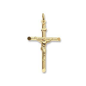 Boys 9ct Gold 45mm INRI Tubelier Crucifix Cross Pendant