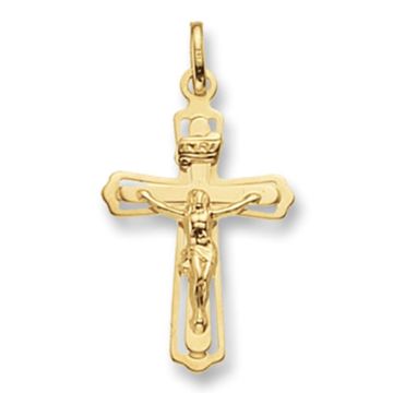 Boys 9ct Gold 26mm INRI Crucifix Cross Pendant