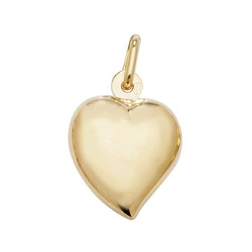 9ct Gold 15mm Plain Heart Pendant