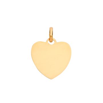 Boys 9ct Gold 16mm Plain Engravable Heart Dog Tag Pendant