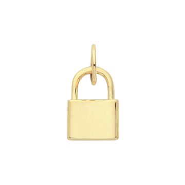 9ct Gold 11mm Plain Padlock Pendant