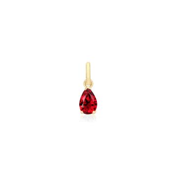 9ct Gold 6mm Red Cubic Zirconia Tear Drop Pendant