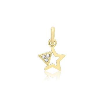 9ct Gold 7mm Cubic Zirconia Star Pendant