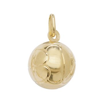 Boys 9ct Gold 15mm 3D Plain Football Pendant