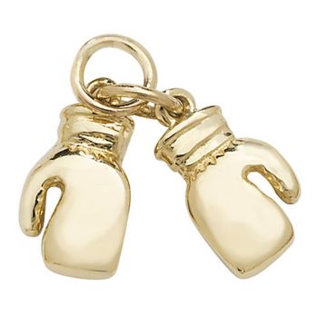 Boys 9ct Gold 11mm Plain Double Boxing Glove Pendant